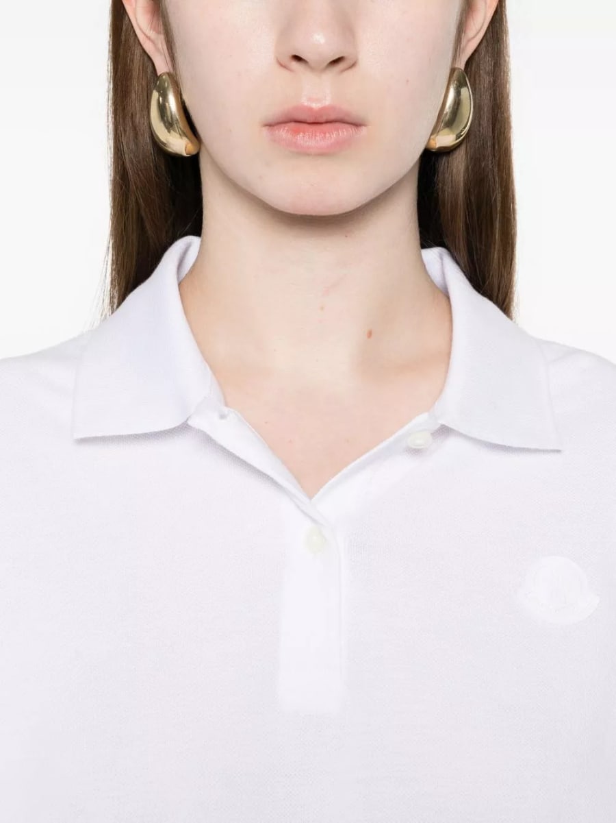 Moncler la polo in cotone con logo, view 2