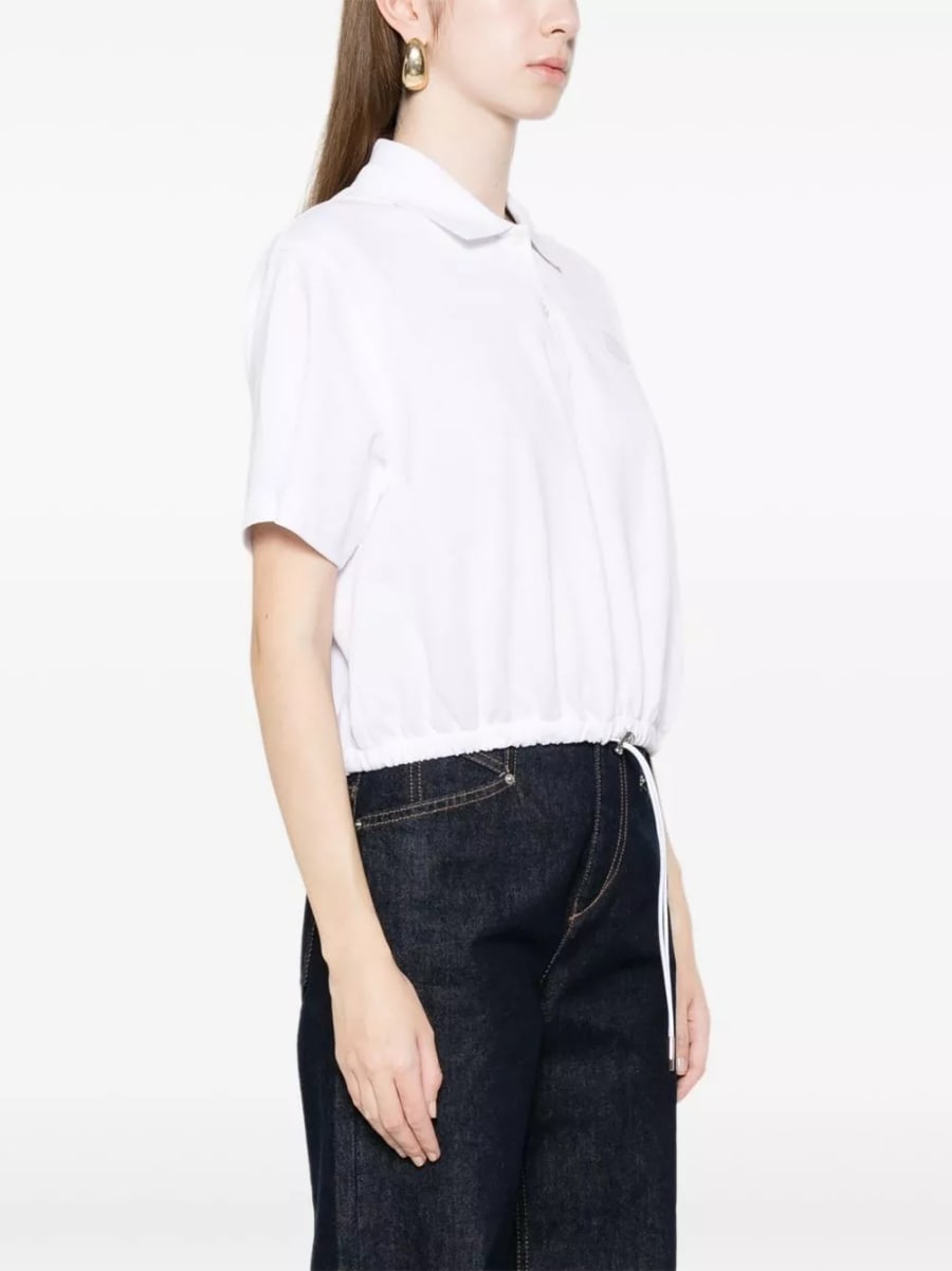 Moncler la polo in cotone con logo, view 5