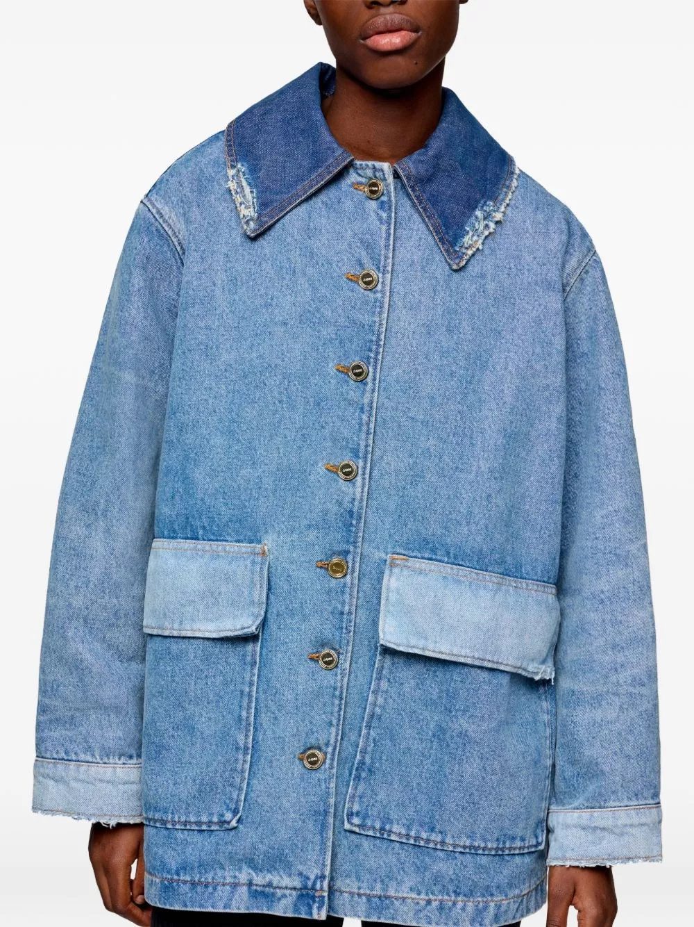 Ganni Giacca in denim patchwork, view 2