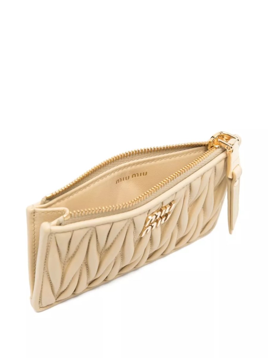 Miu Miu Portacarte in pelle con zip, view 2