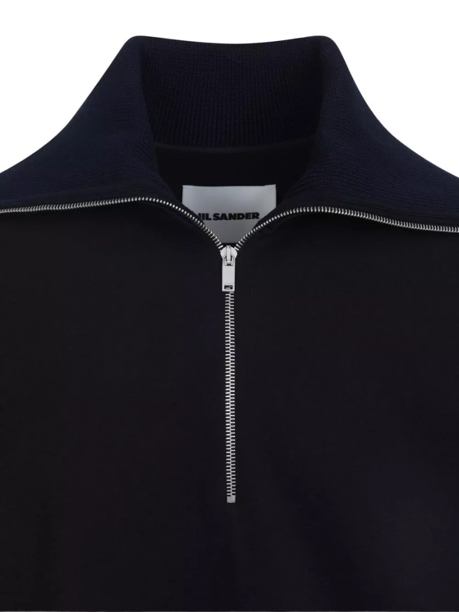 Jil Sander Felpa in cotone con zip, view 2