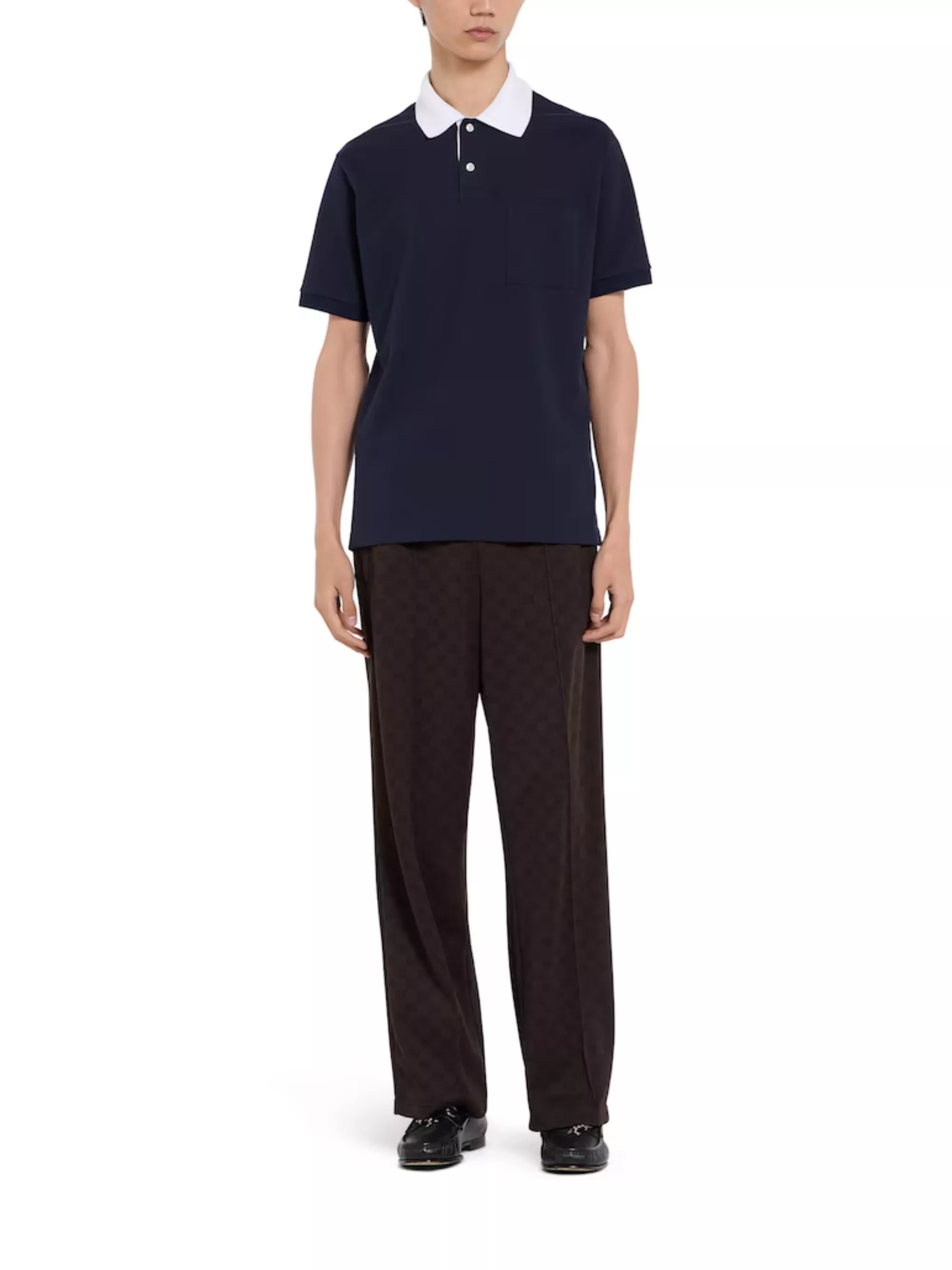 Gucci la polo in piqué di cotone elasticizzato, view 2