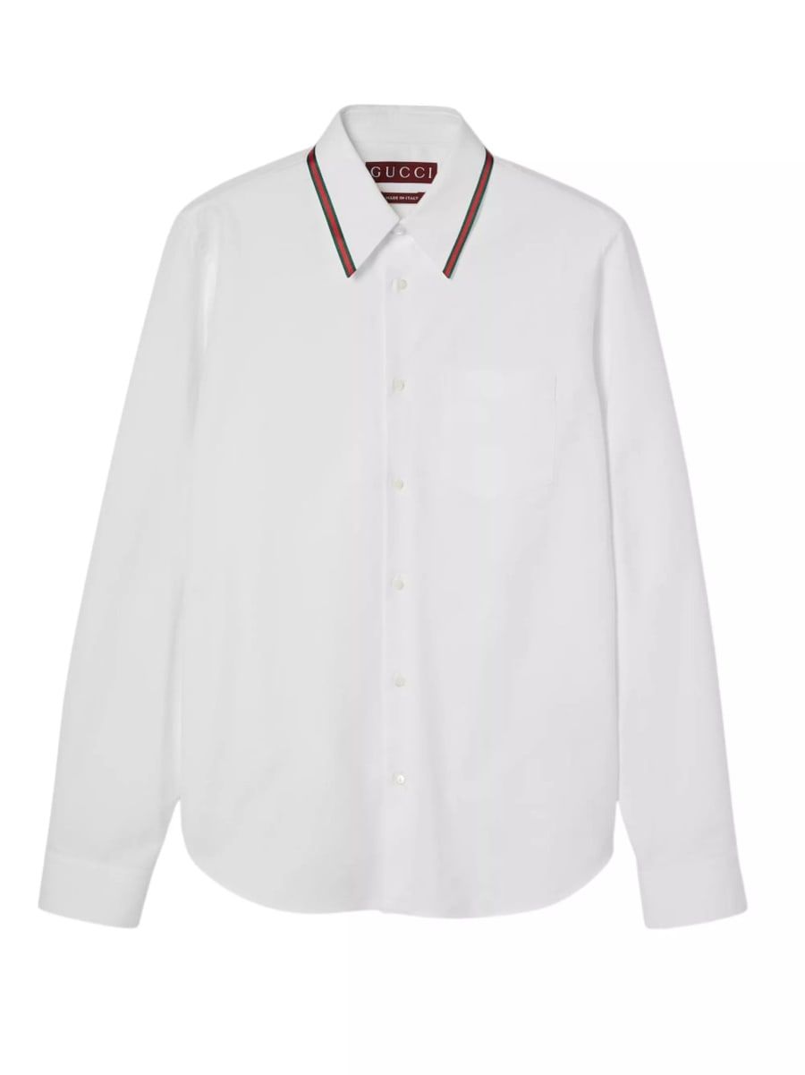 Gucci Camicia Oxford con Nastro Web