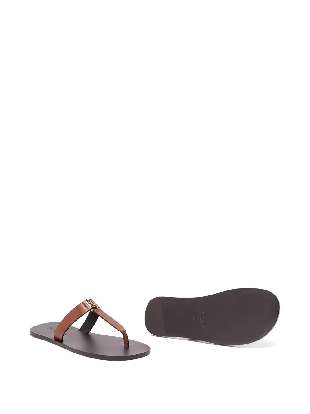 Saint Laurent Sandali in pelle con infradito Cassandra, view 2
