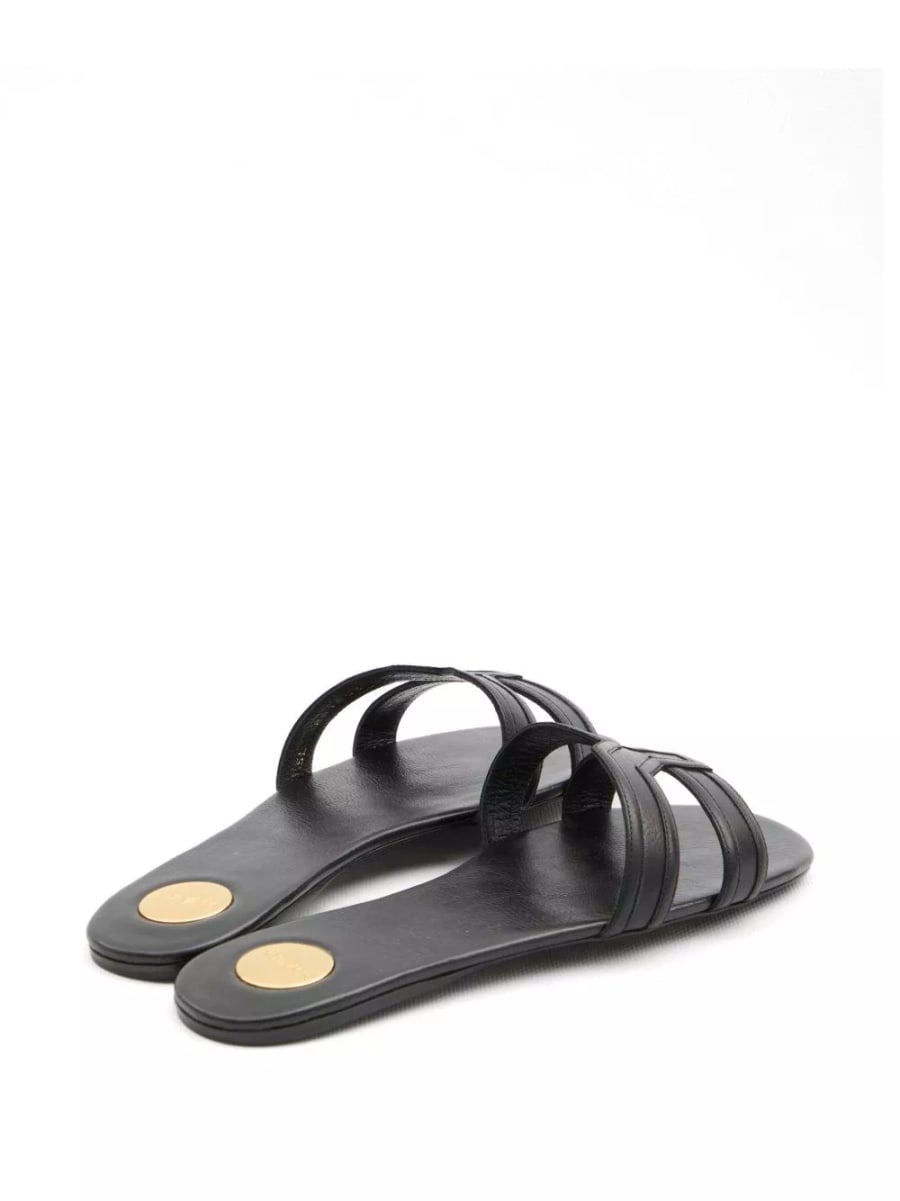 Saint Laurent Sandali flat in pelle Mabrouka, view 4