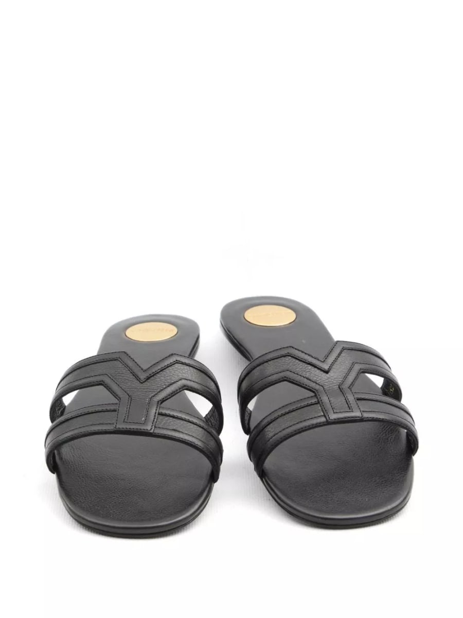 Saint Laurent Sandali flat in pelle Mabrouka, view 5