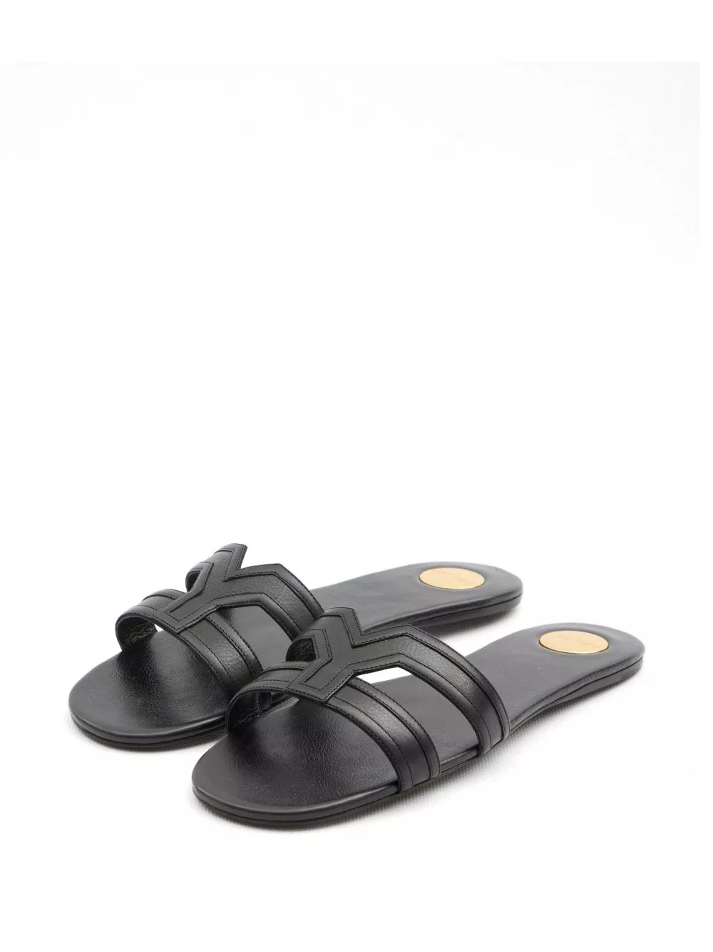 Saint Laurent Sandali flat in pelle Mabrouka, view 2