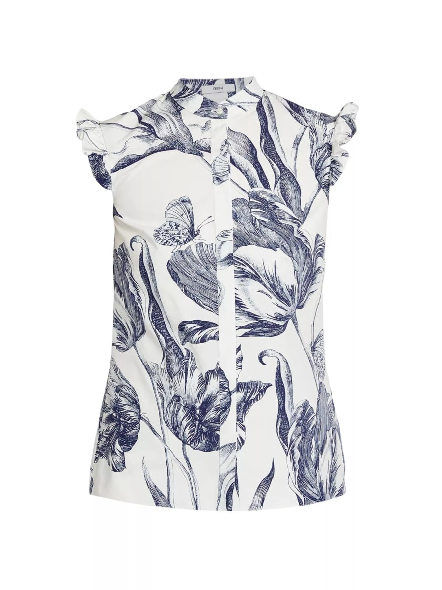 Erdem Top con stampa floreale