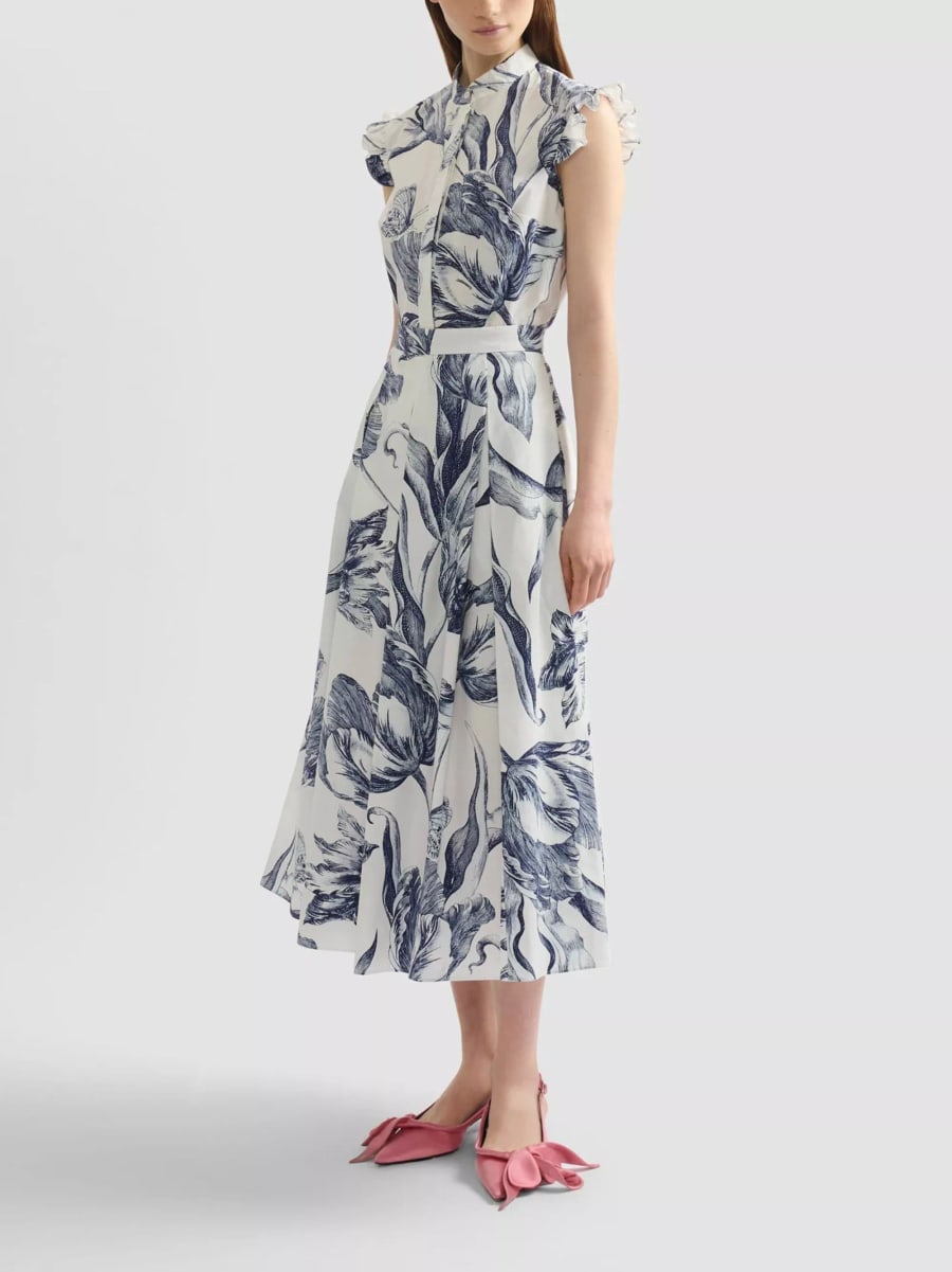 Erdem Top con stampa floreale, view 2
