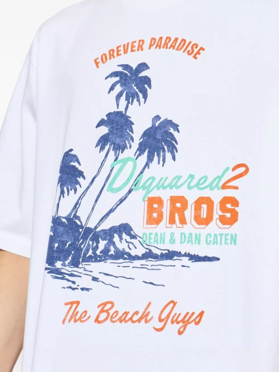 Dsquared2 T-shirt con stampa tropicale, view 3