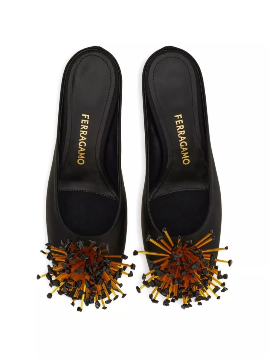 Ferragamo Mule in satin, view 4