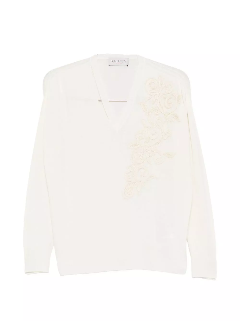 Ermanno Maglione in cotone ricamato