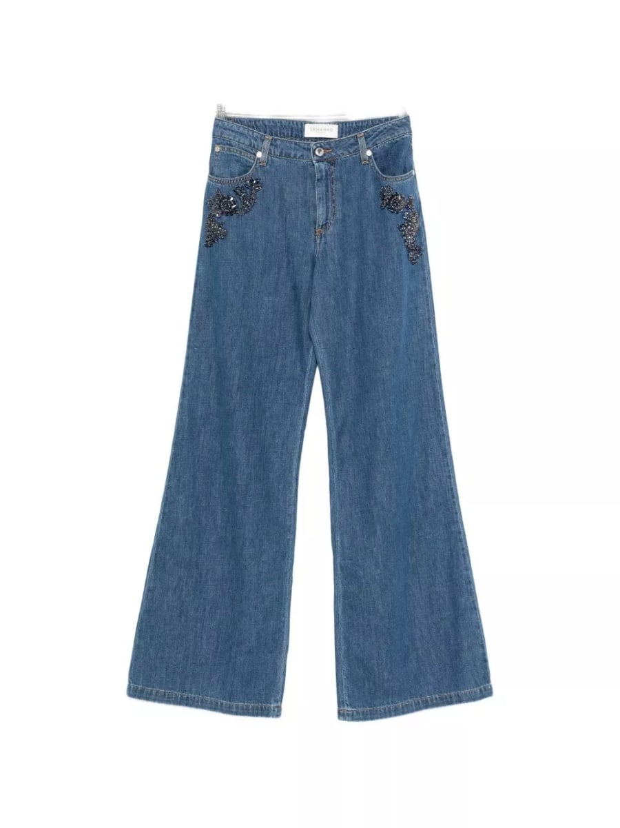 Ermanno Jeans in denim a gamba svasata
