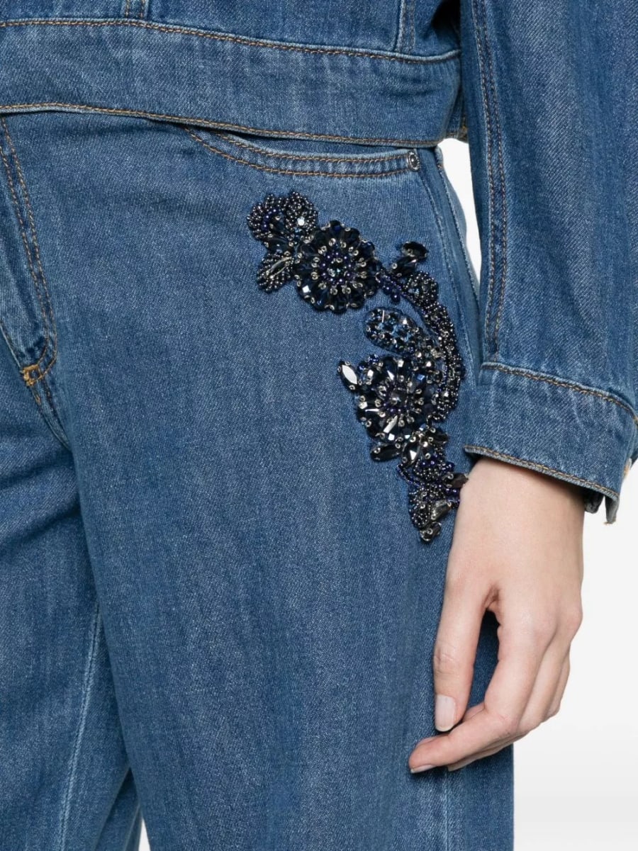 Ermanno Jeans in denim a gamba svasata, view 2