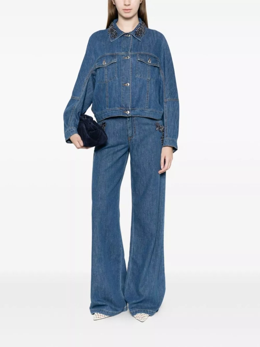 Ermanno Jeans in denim a gamba svasata, view 3