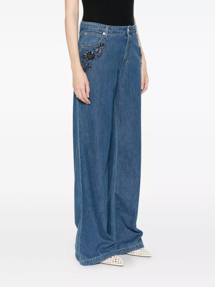 Ermanno Jeans in denim a gamba svasata, view 5