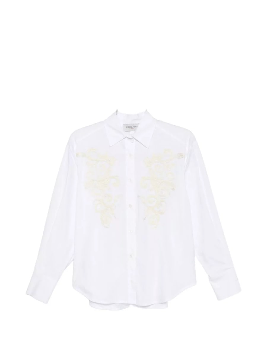 Ermanno Camicia in cotone ricamata