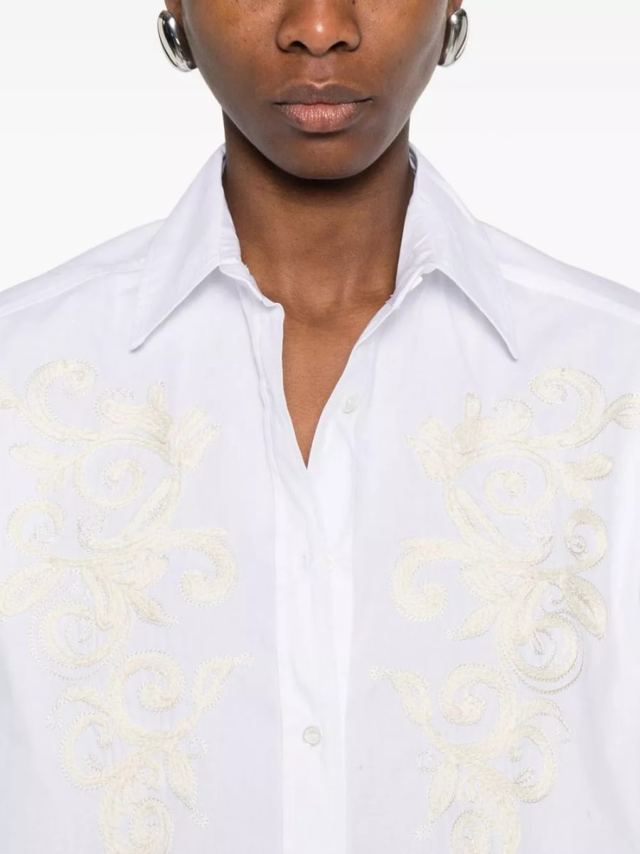 Ermanno Camicia in cotone ricamata, view 5