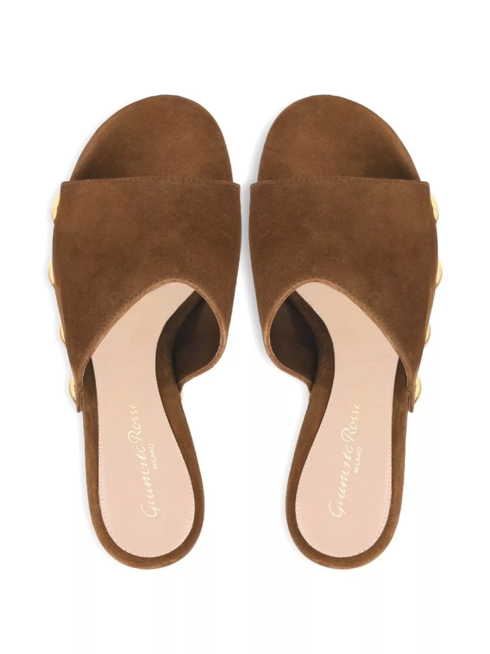 Gianvito rossi Sandali con zeppa in pelle scamosciata, view 2