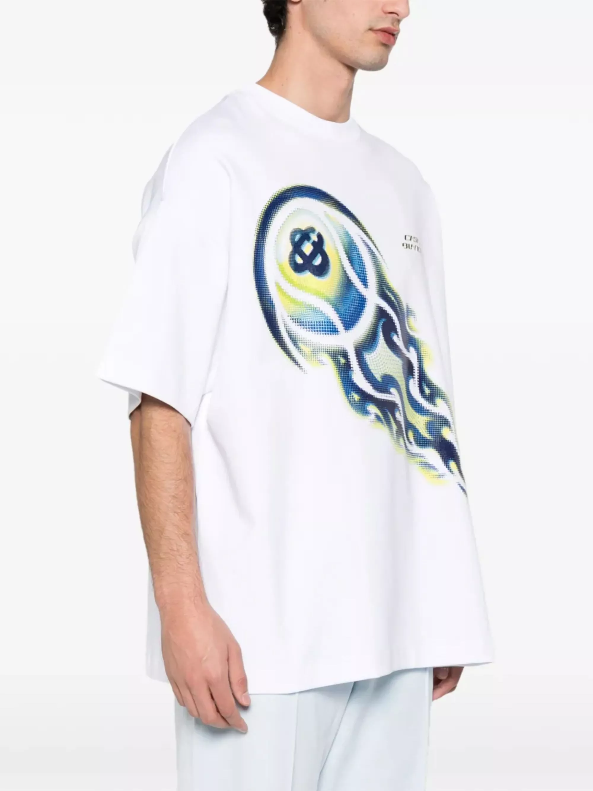 Casablanca T-shirt Flaming Tennis Ball, view 2