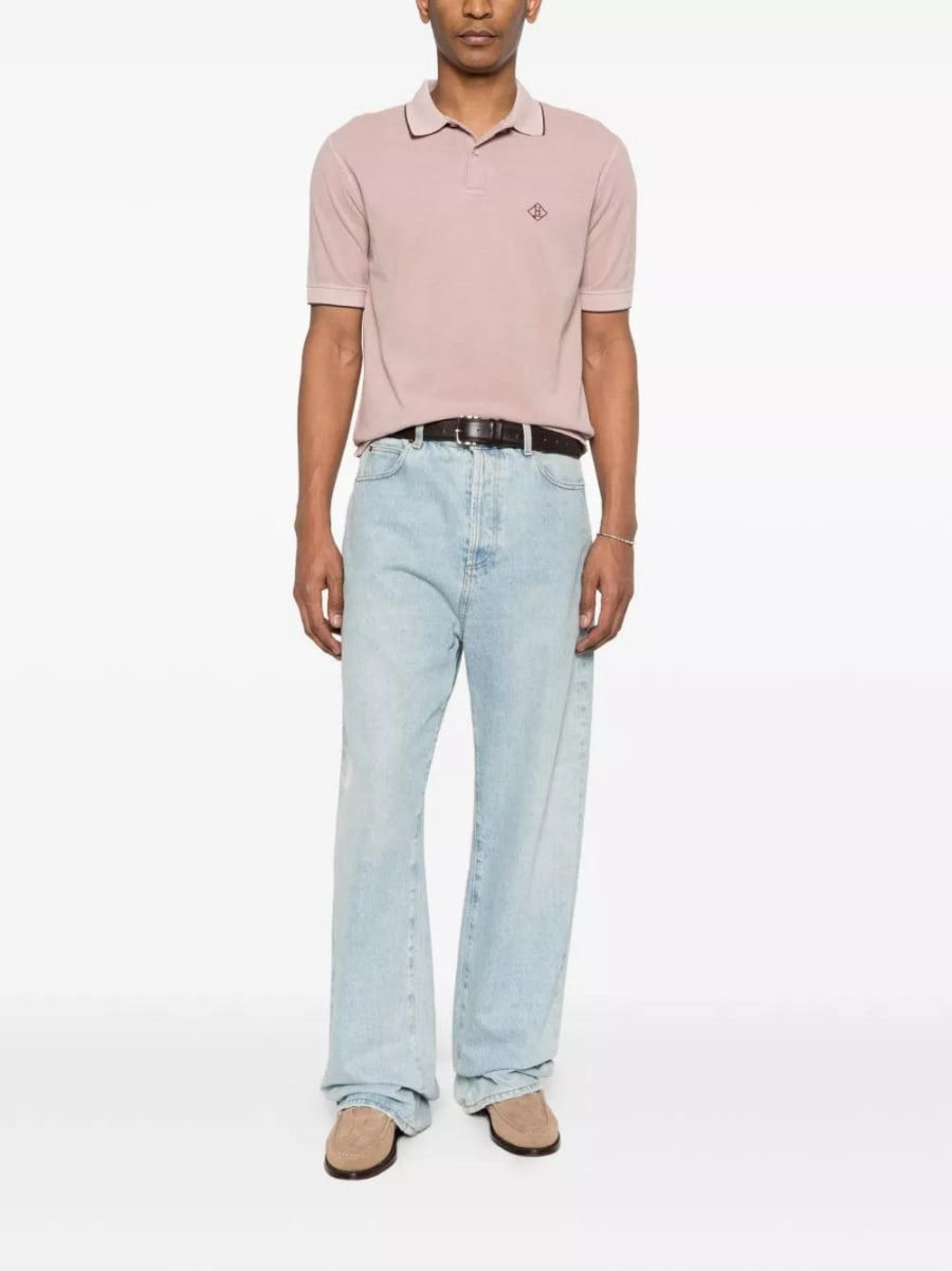 Herno la polo in cotone con logo, view 3