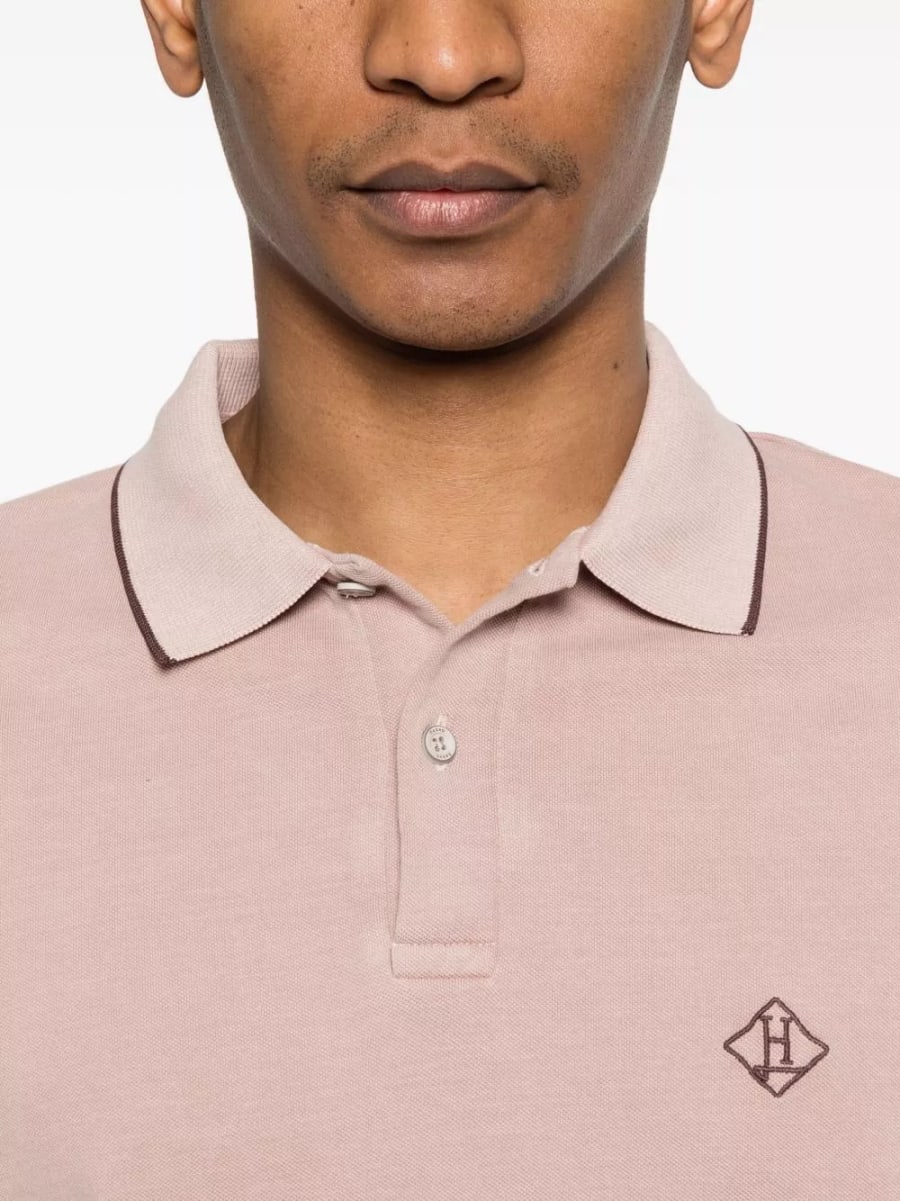 Herno la polo in cotone con logo, view 5