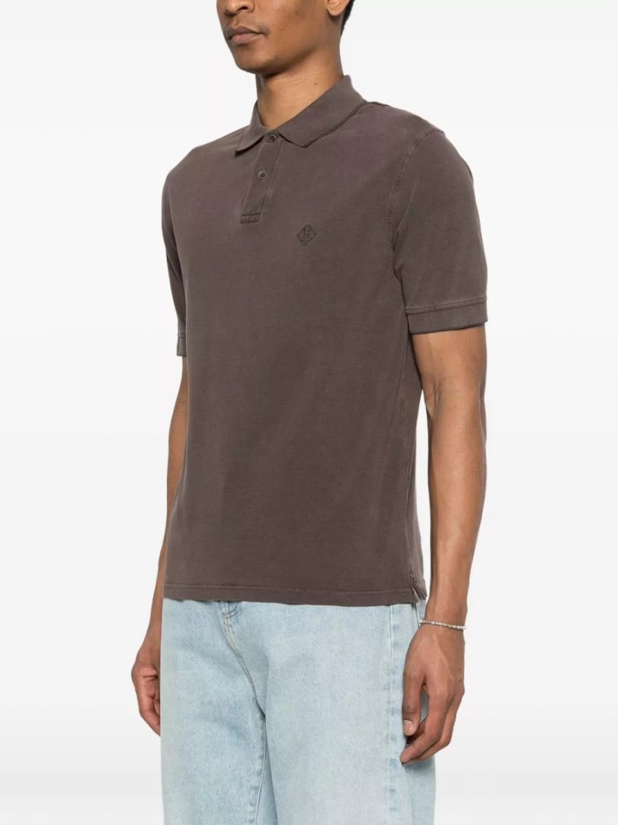 Herno la polo in cotone con logo, view 2