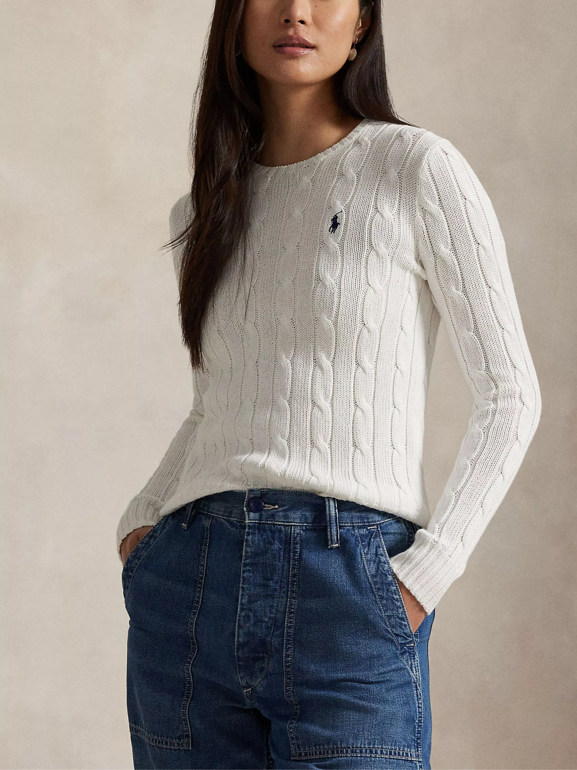 Polo Ralph Lauren Maglione in maglia cable con logo, view 2