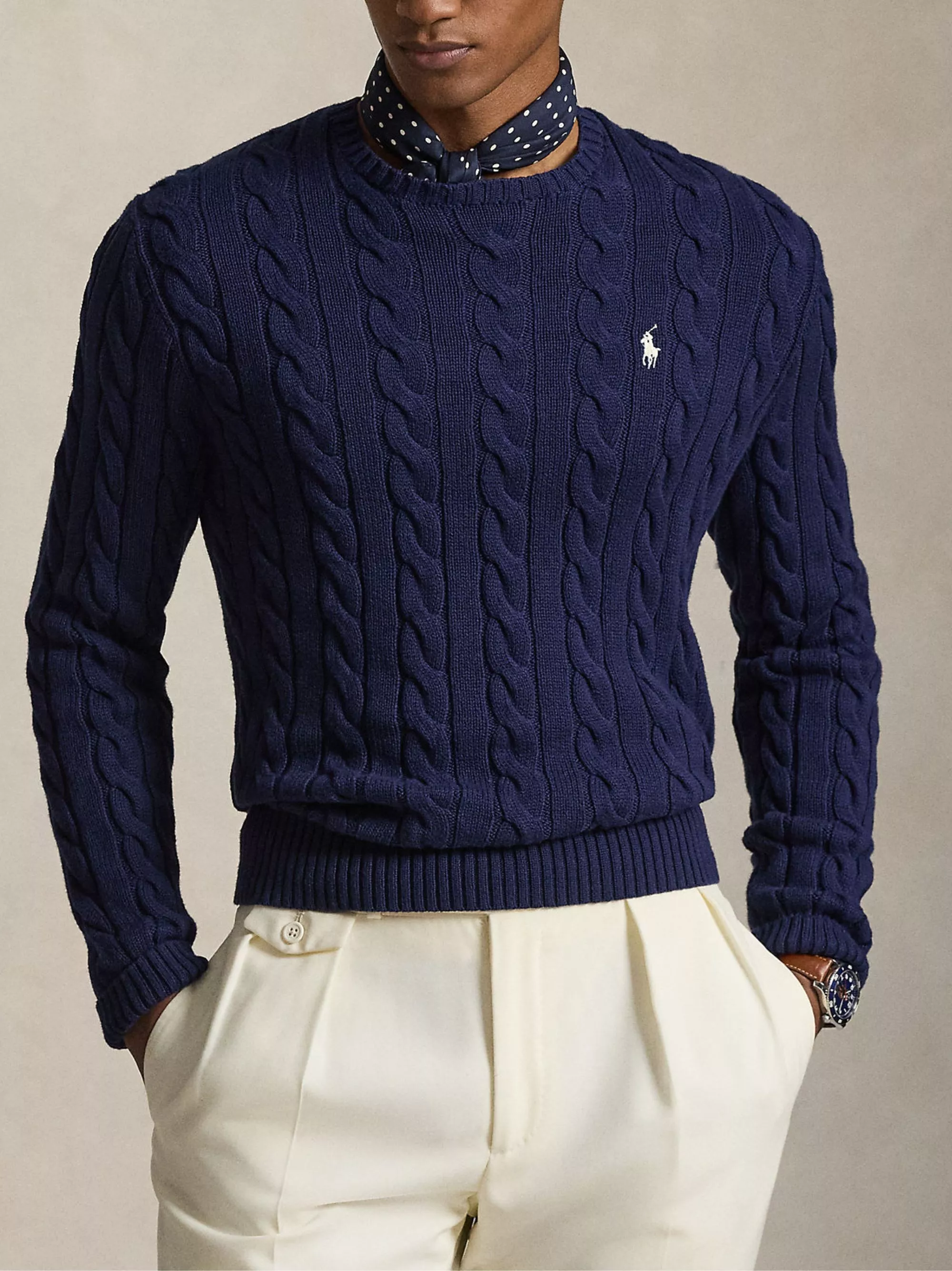 Polo Ralph Lauren Maglione in maglia cable con logo, view 2