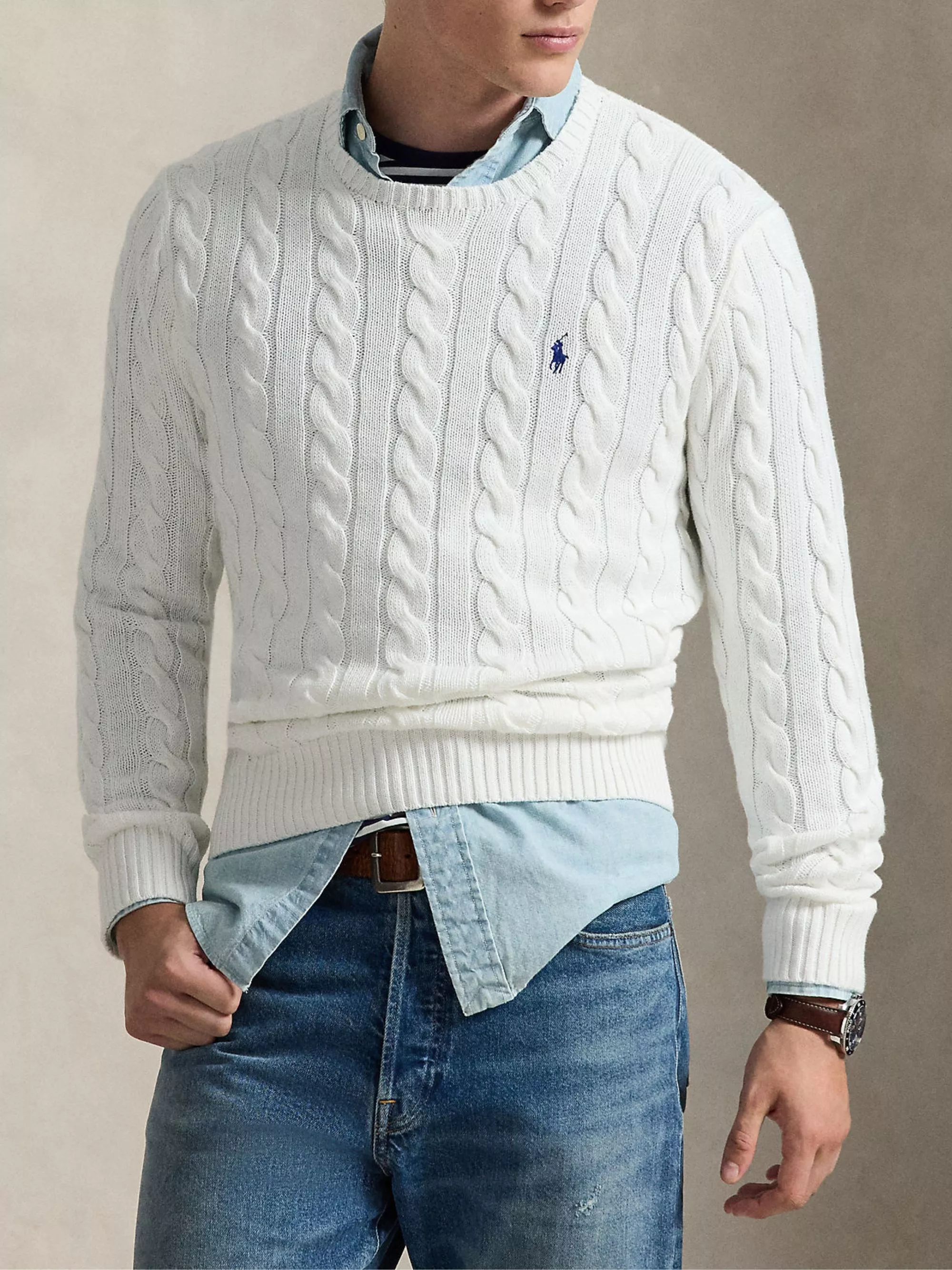 Polo Ralph Lauren Maglione in maglia cable con logo, view 2