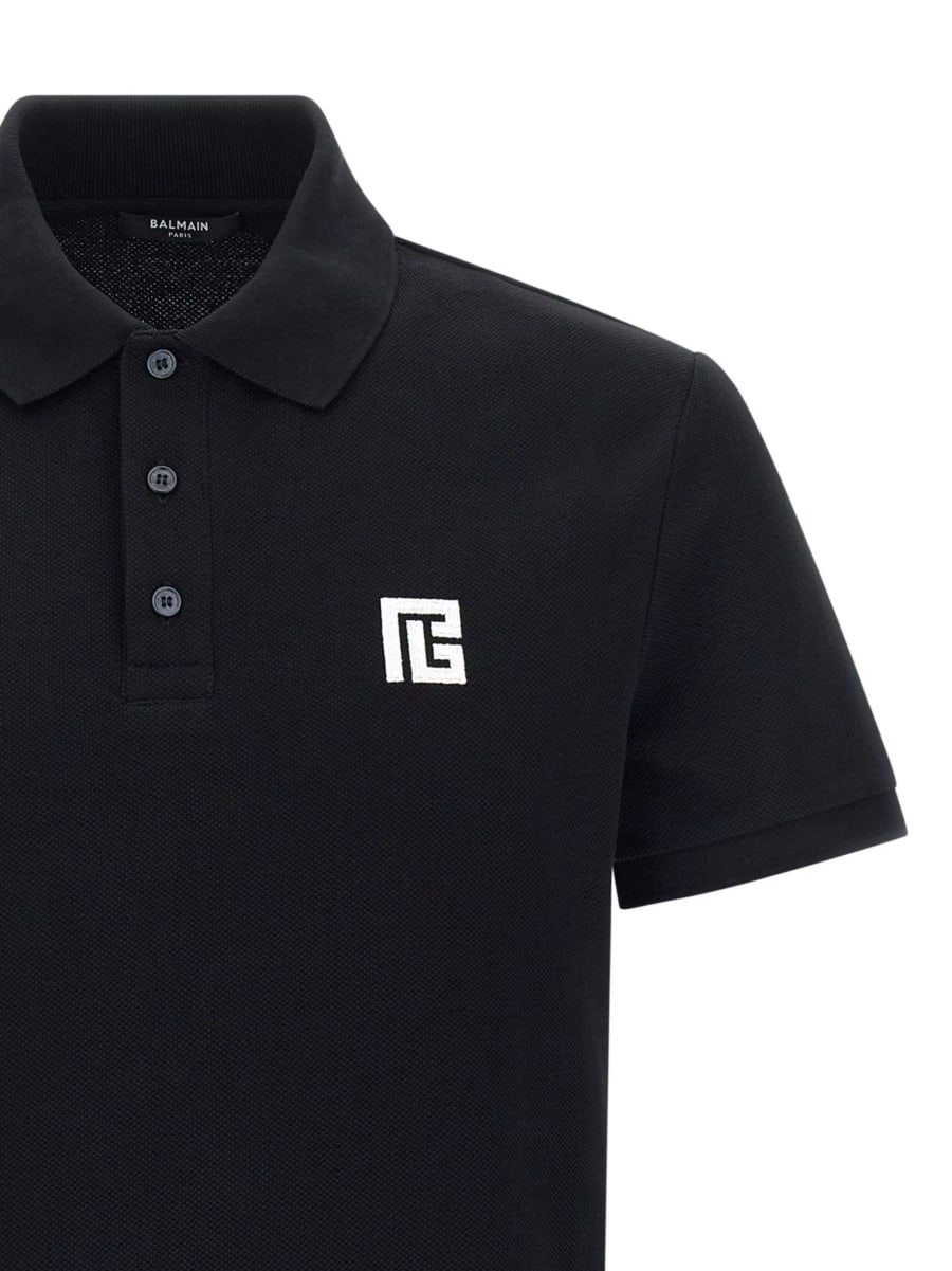 Balmain la polo in cotone, view 3