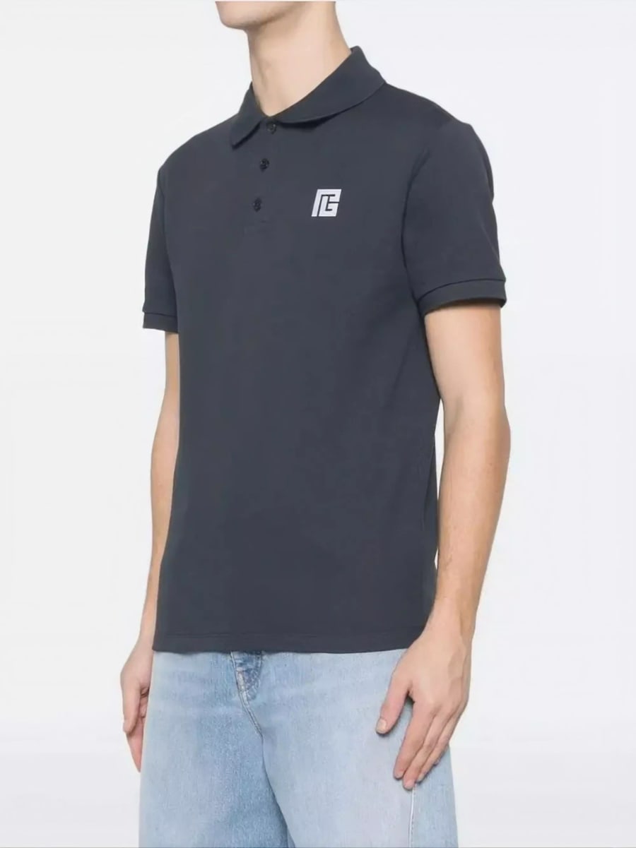 Balmain la polo in cotone, view 2