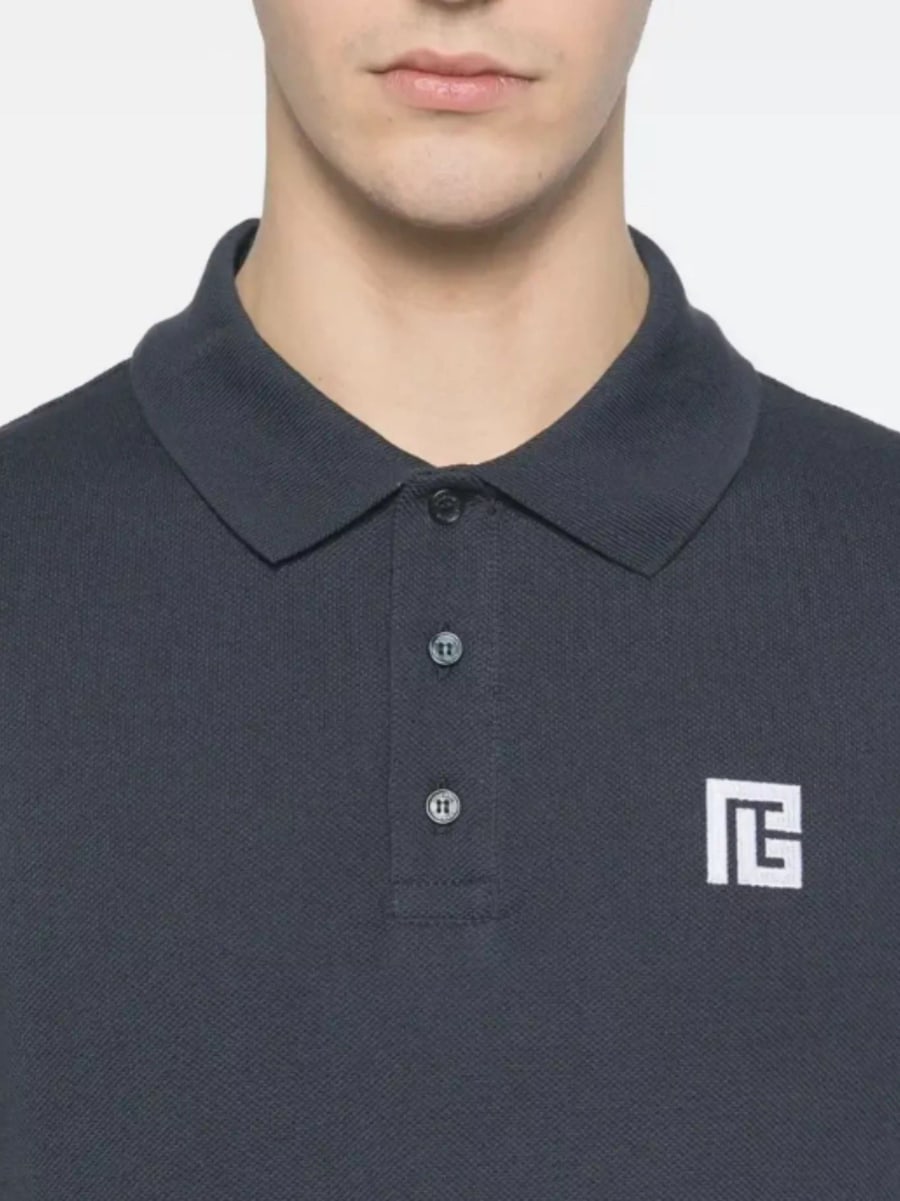Balmain la polo in cotone, view 4