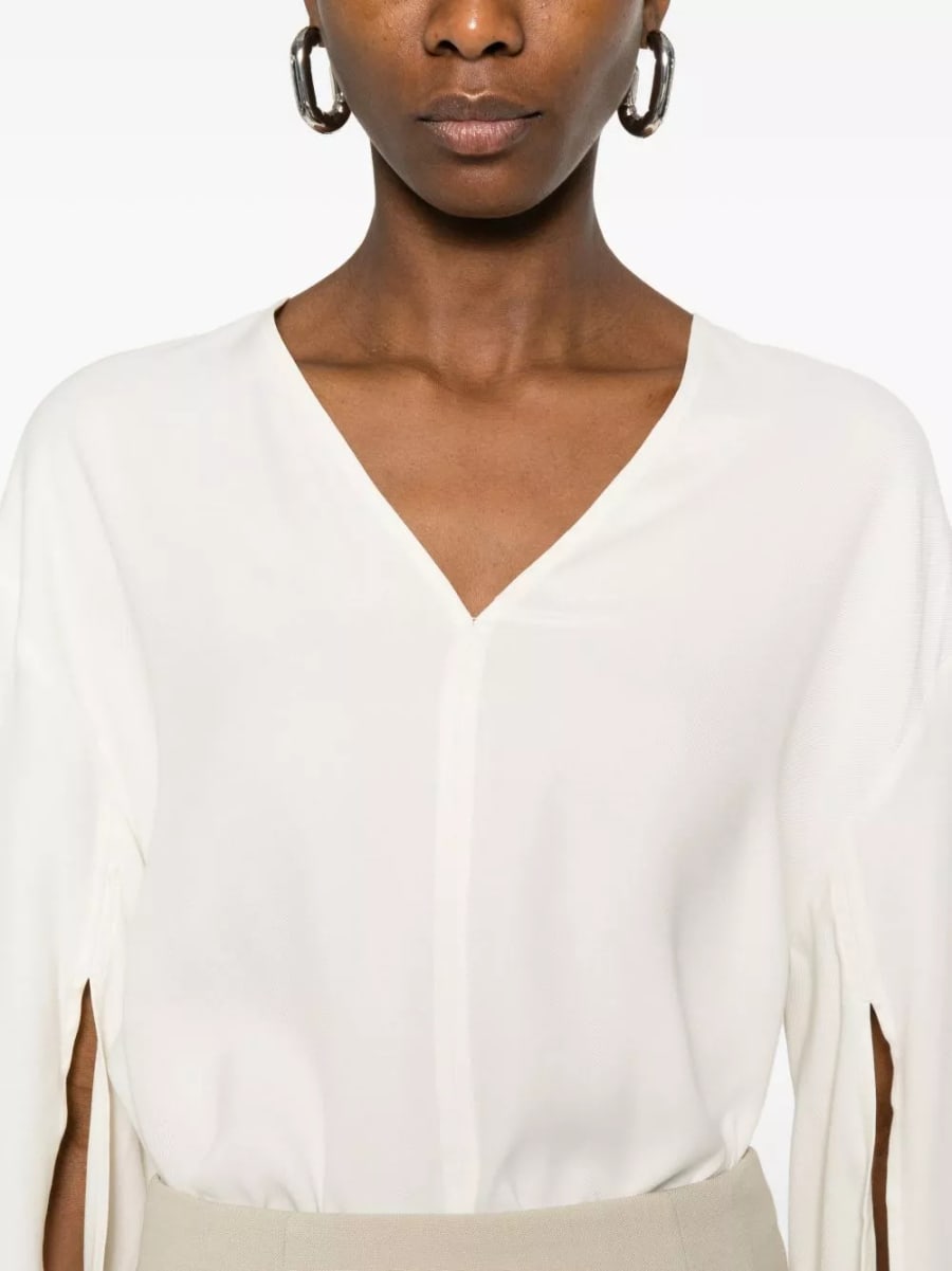 Toteme blusa con scollo a V, view 4