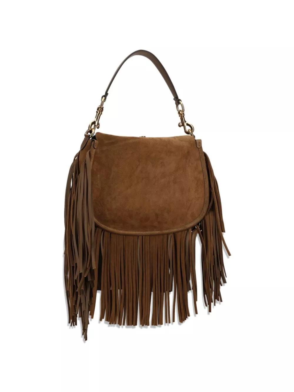 Etro Borsa a spalla in pelle scamosciata con frange, view 2