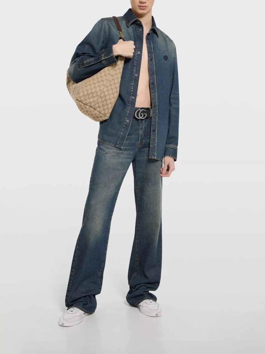 Gucci Camicia in denim di cotone, view 2