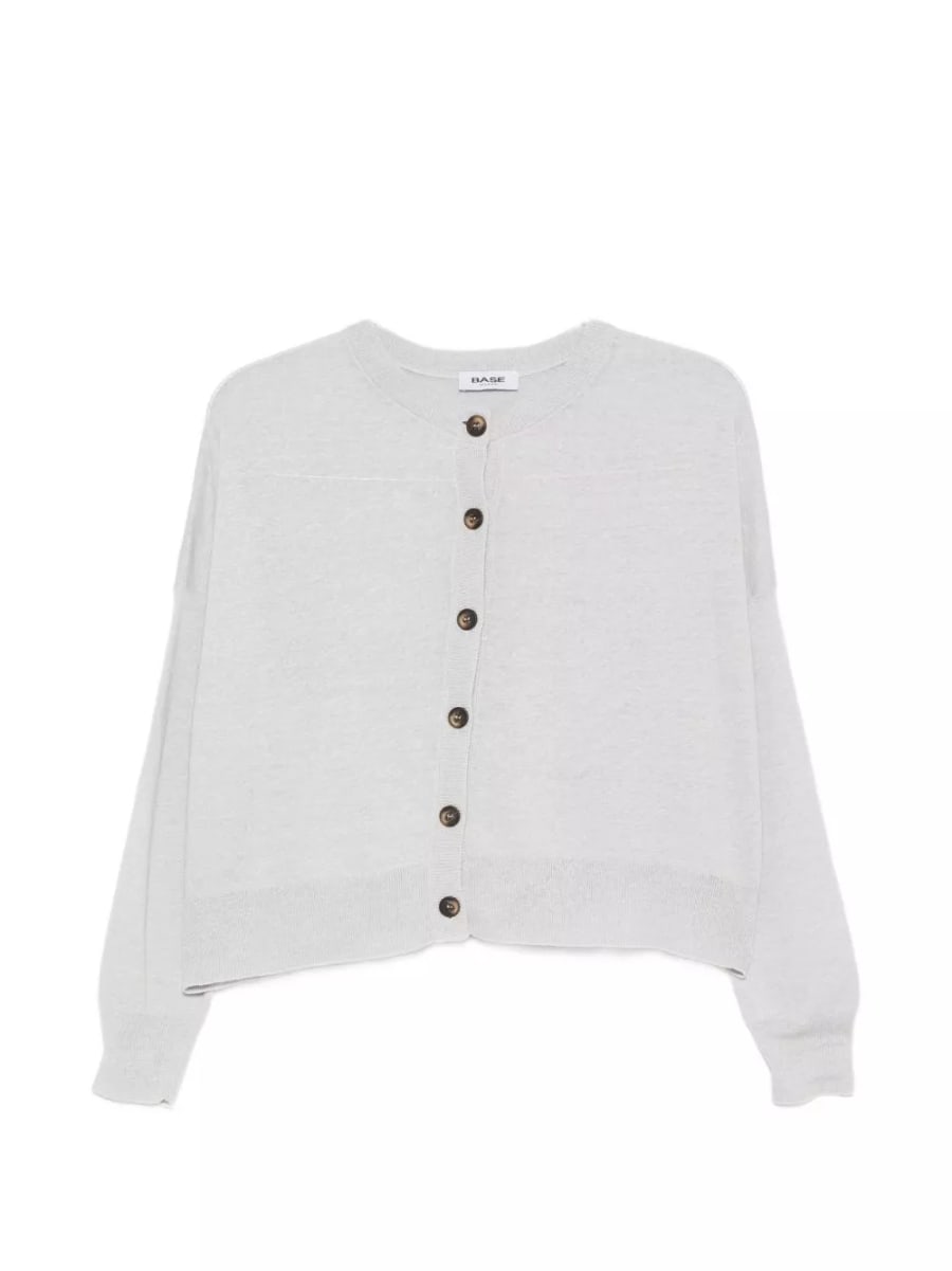 Base Cardigan in misto lino e cotone
