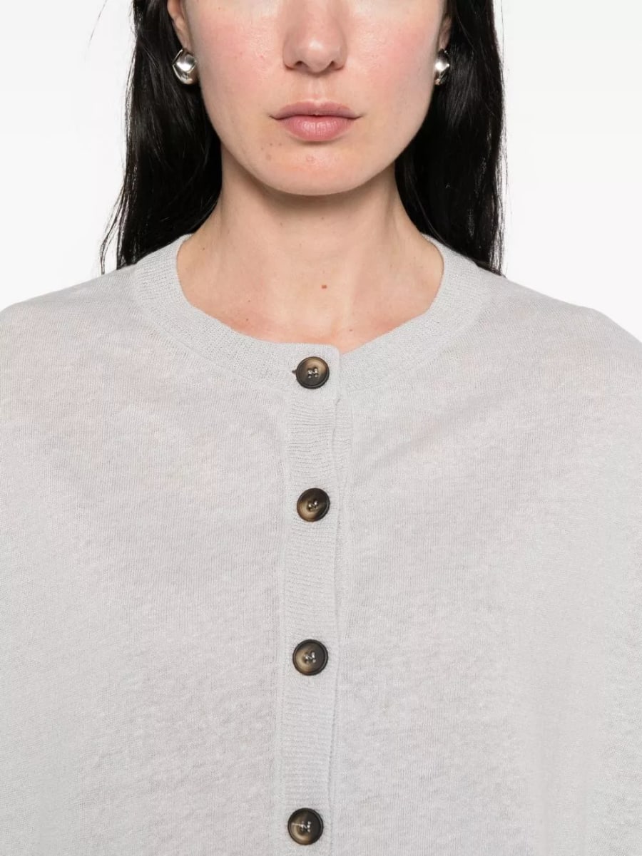 Base Cardigan in misto lino e cotone, view 3