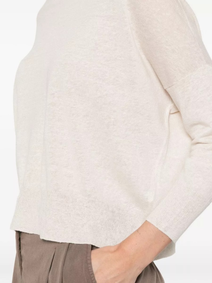 Base maglione in misto lino e cotone, view 2