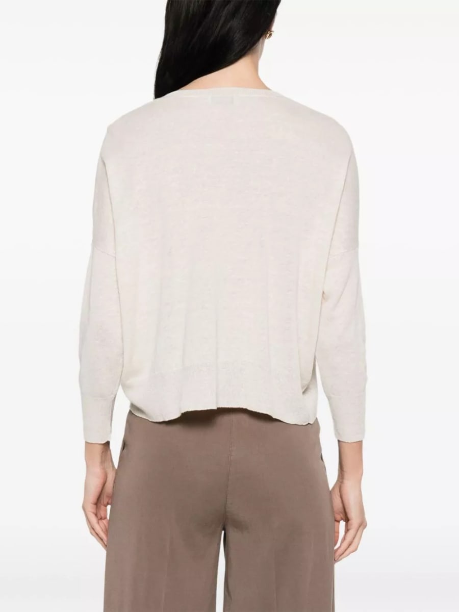 Base maglione in misto lino e cotone, view 4