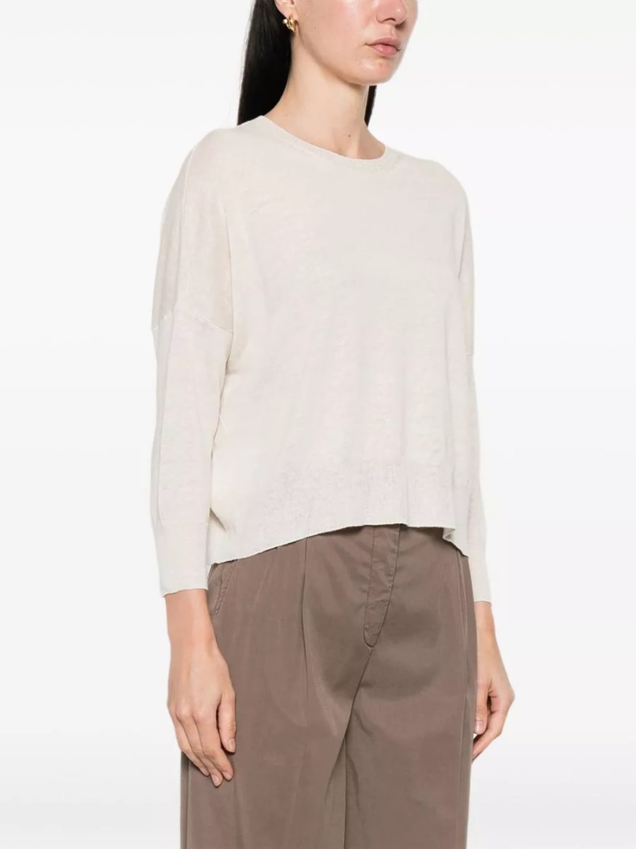Base maglione in misto lino e cotone, view 5