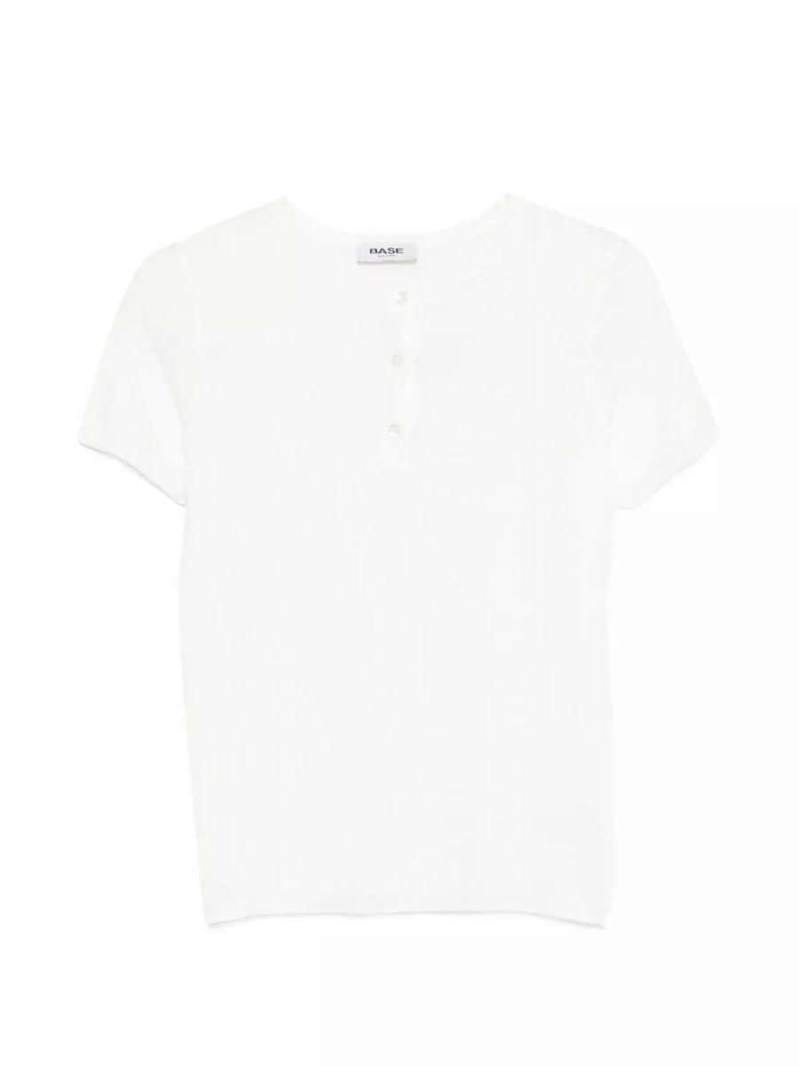 Base T-shirt in misto lino e cotone