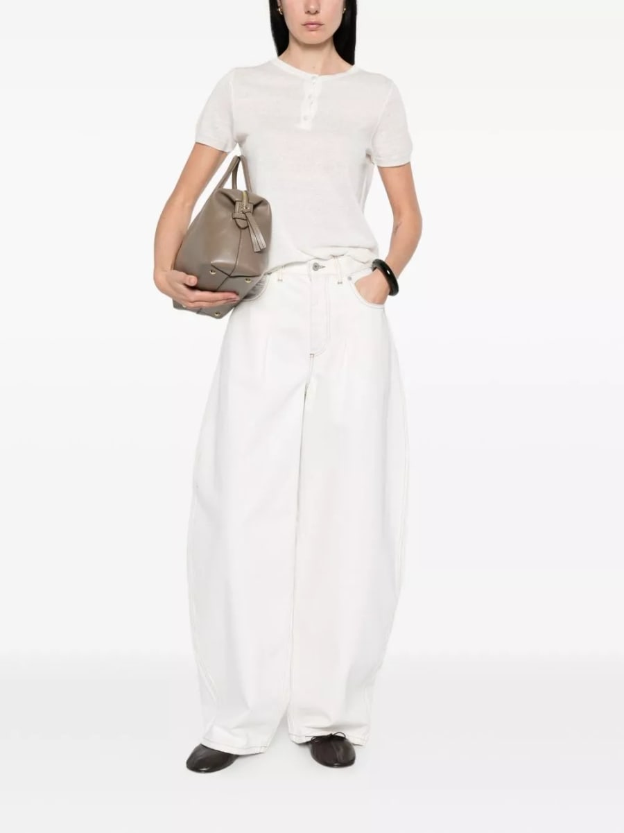 Base T-shirt in misto lino e cotone, view 2