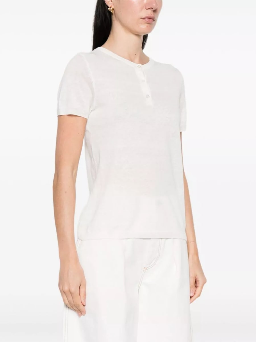 Base T-shirt in misto lino e cotone, view 4