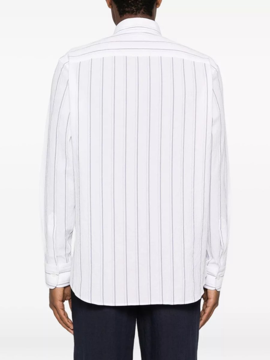 Brioni Camicia a righe in cotone, view 3