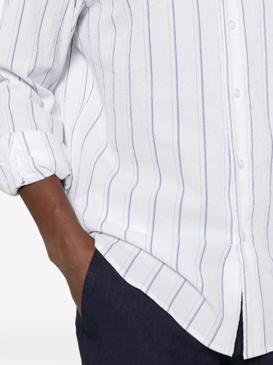 Brioni Camicia a righe in cotone, view 4