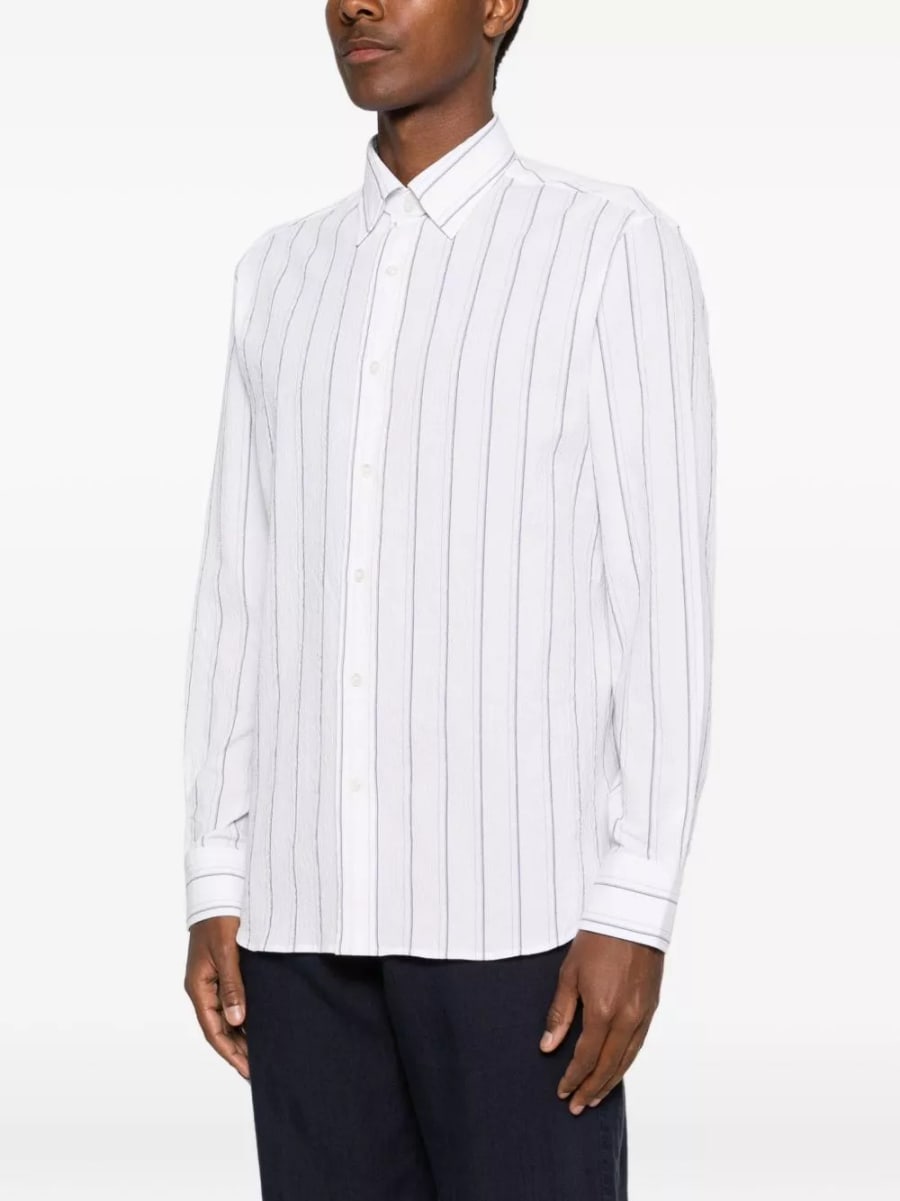 Brioni Camicia a righe in cotone, view 5
