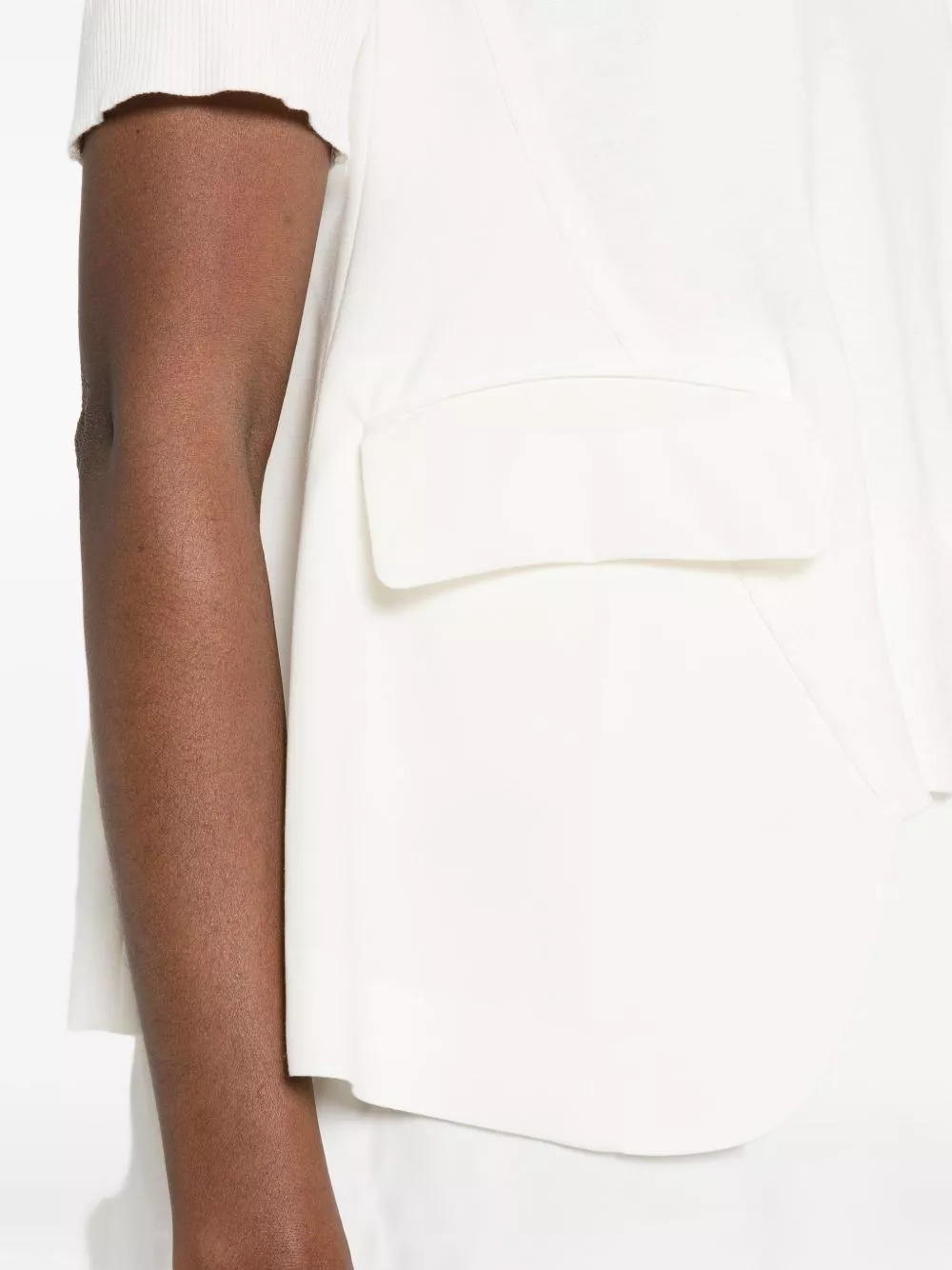 Sacai T-shirt in misto lana e cotone, view 2