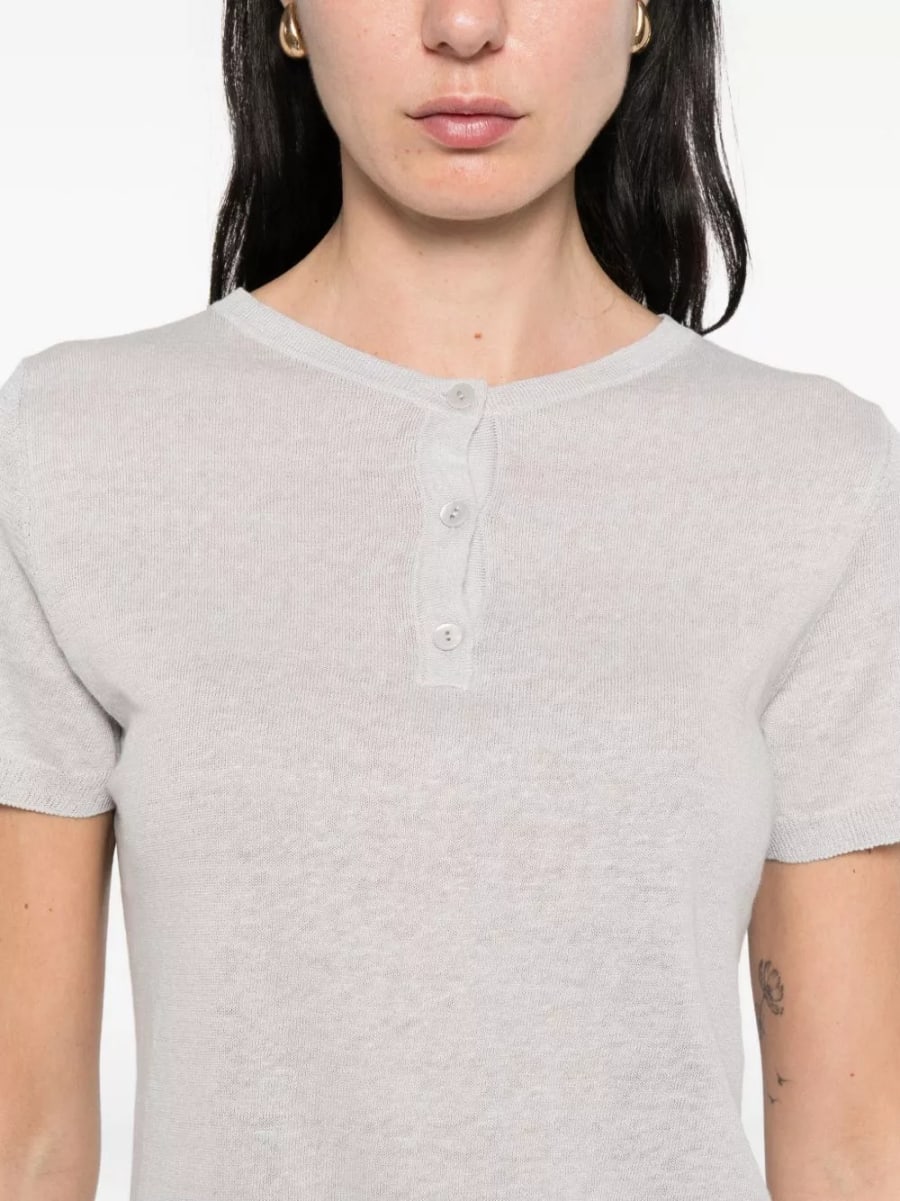 Base T-shirt in misto lino e cotone, view 3