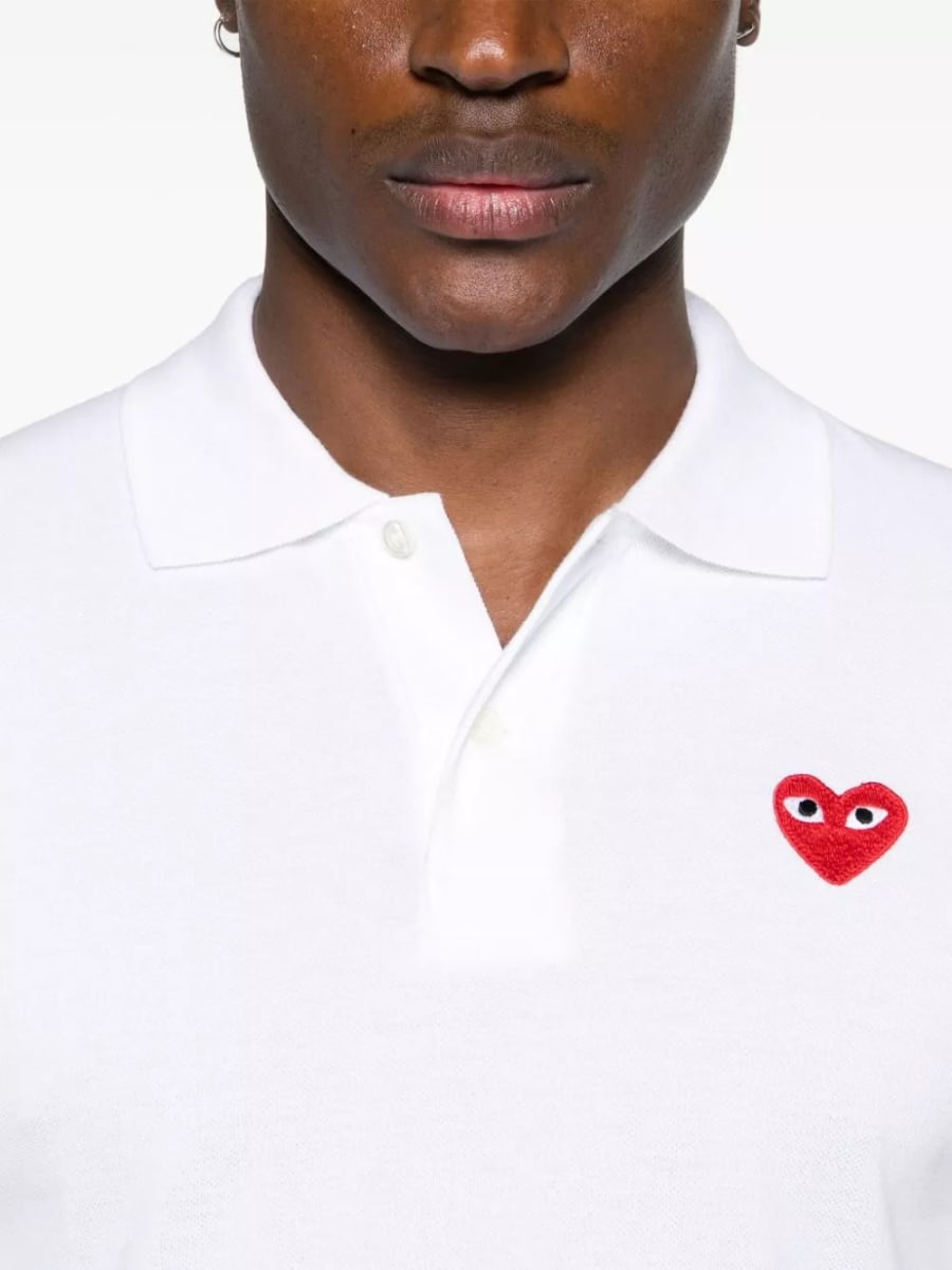 Comme des garçons play la polo in cotone, view 3